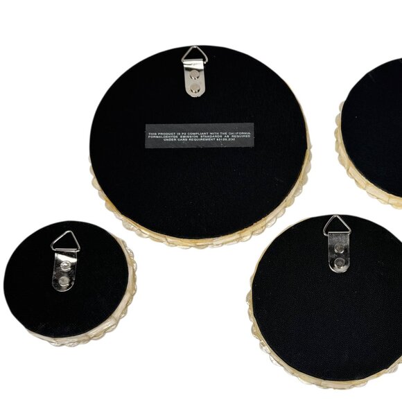 NWB Pottery Barn Teen Framed Round Mirrors Set Shell Frame Wall Decor Boho Home - Picture 10 of 16